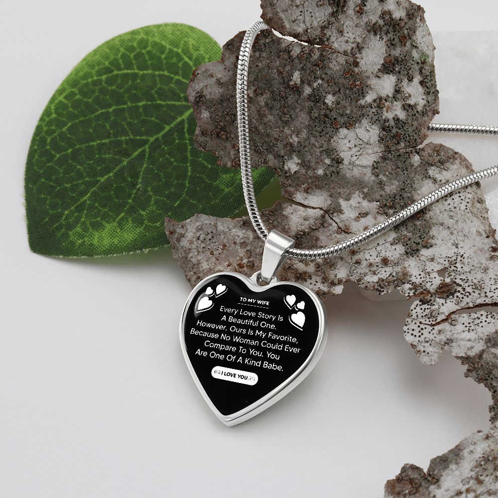To My Wife | Our Love Story Is My Favorite | Heart - Luxury Necklace