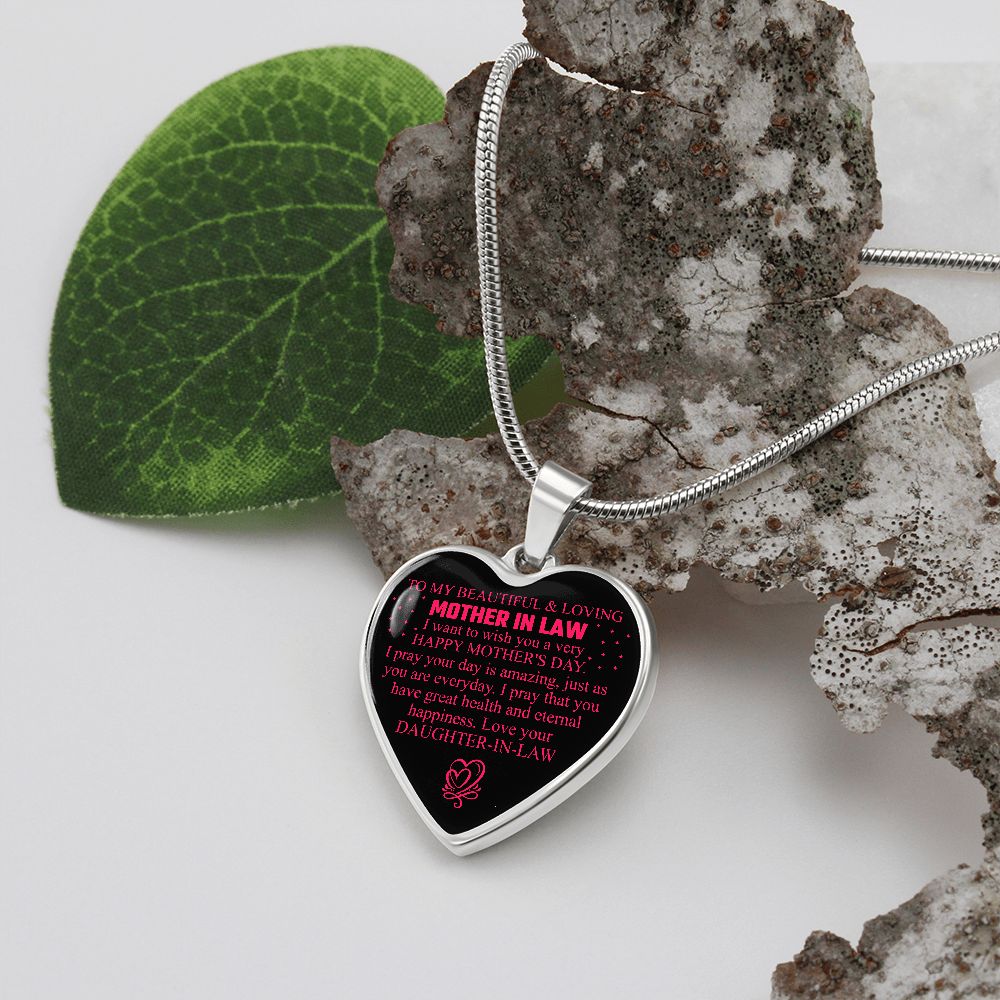 To My Beautiful & Loving Mother-In-Law | From A Daughter-In-Law | Heart - Luxury Necklace