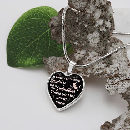 It Takes Someone Special To Be A Godmother | Heart - Luxury Necklace