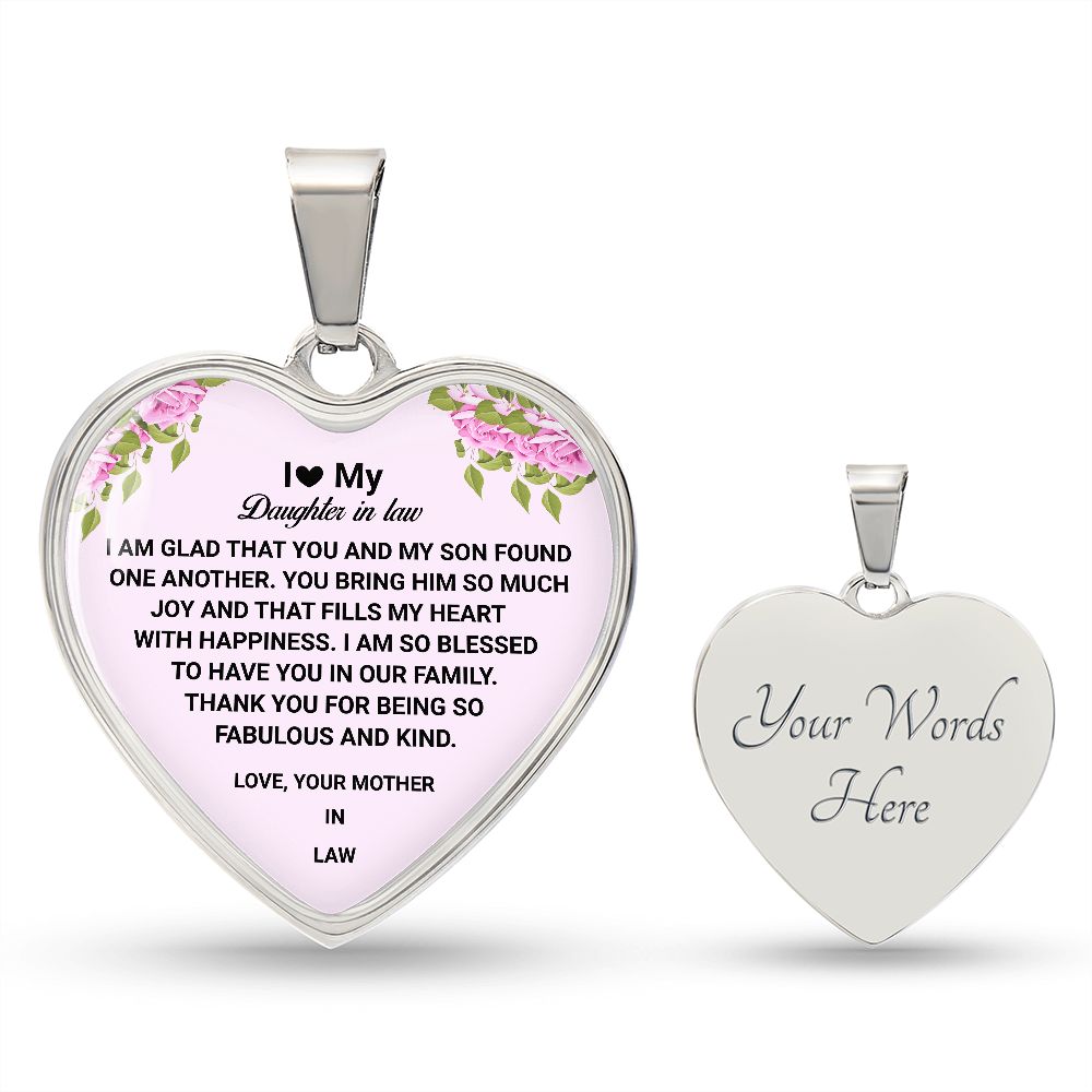 To Heart My Daughter-In-Law | Love Your Mother-In-Law | Heart - Luxury Necklace