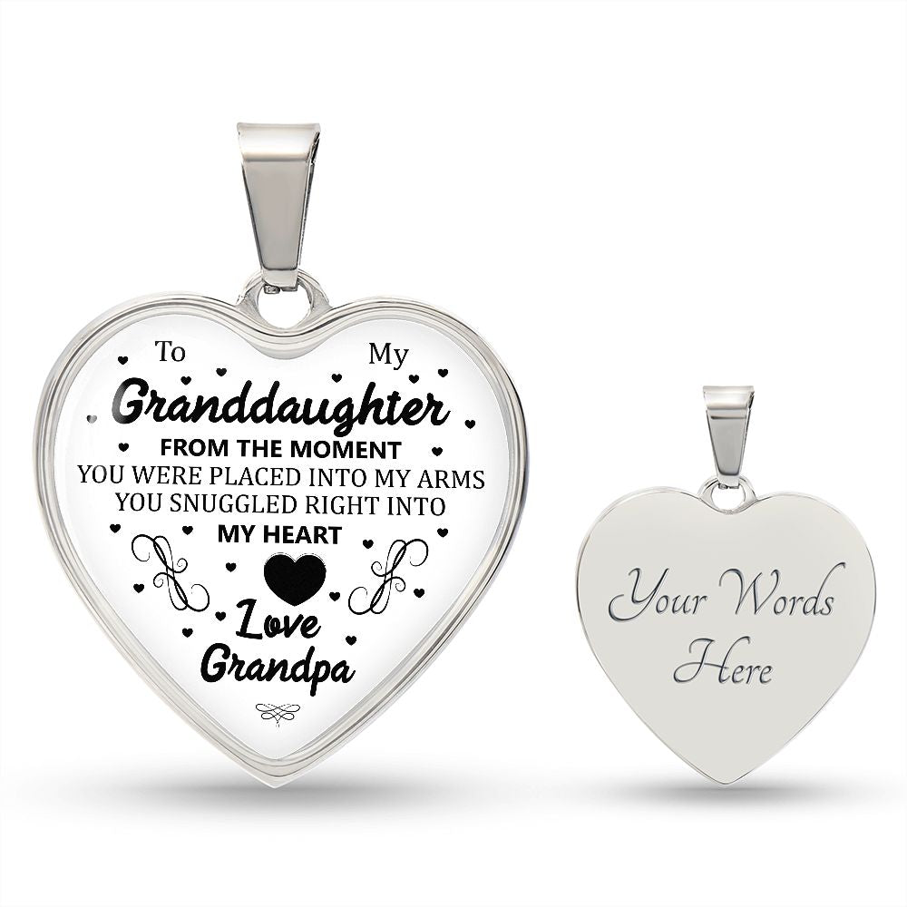 To My Granddaughter | Love Grandpa | Heart - Luxury Necklace
