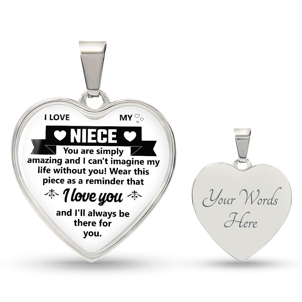 To A Niece | I Love You | Heart - Luxury Necklace