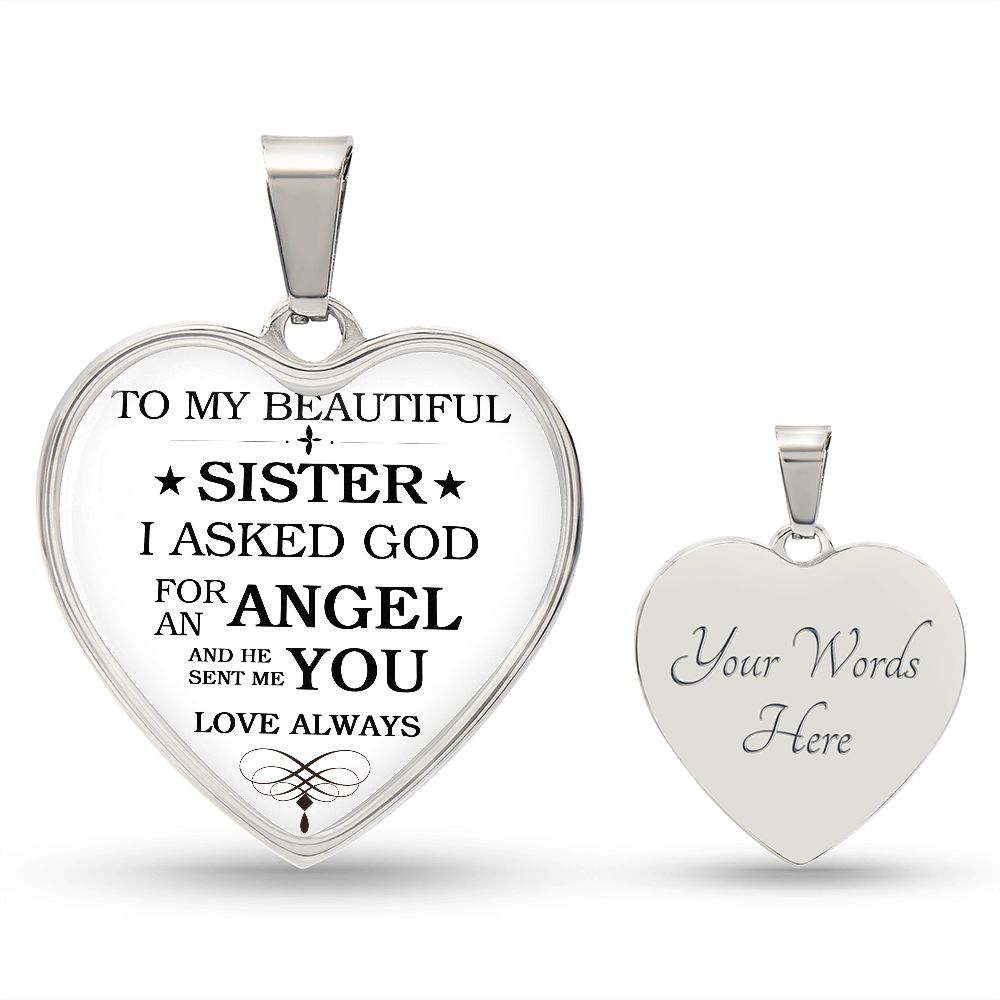 To My Beautiful Sister | Heart - Luxury Necklace