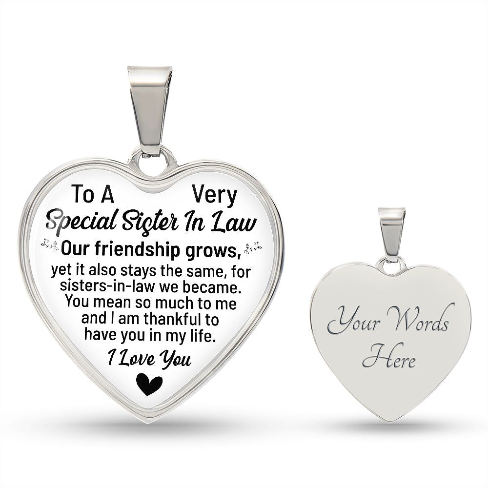 To A Very Special Sister-In-Law | I Love You | Heart - Luxury Necklace