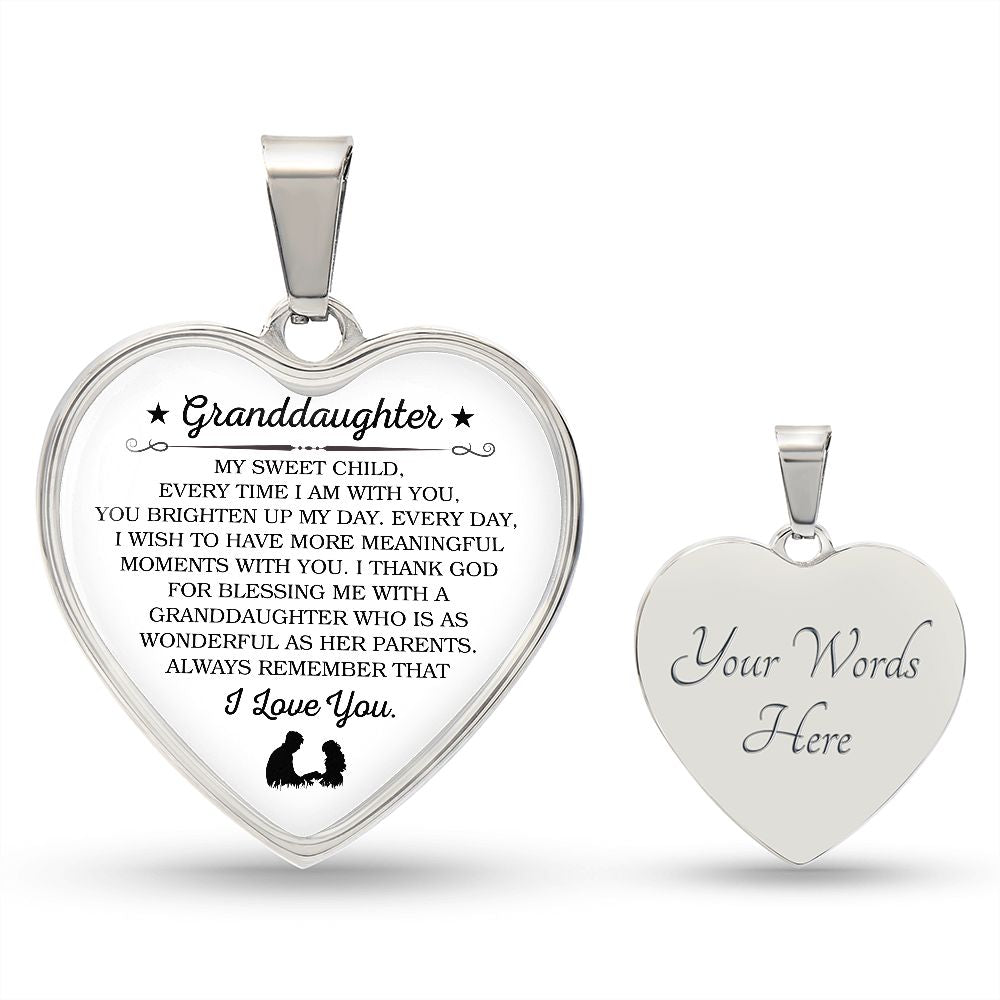 To My Granddaughter | I Love You | Heart - Luxury Necklace
