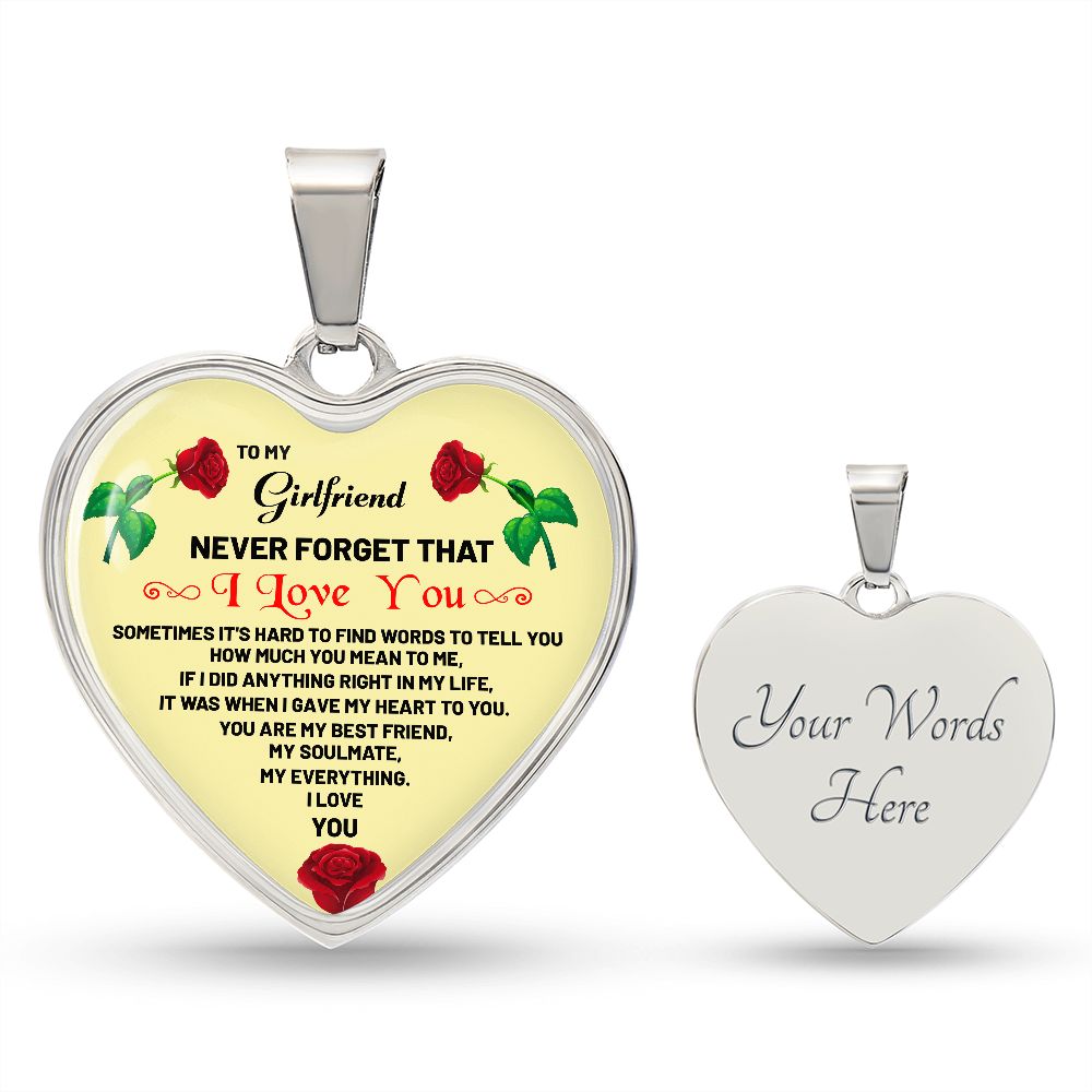 To My Girlfriend | Never Forget That I Love you | Heart - Luxury Necklace