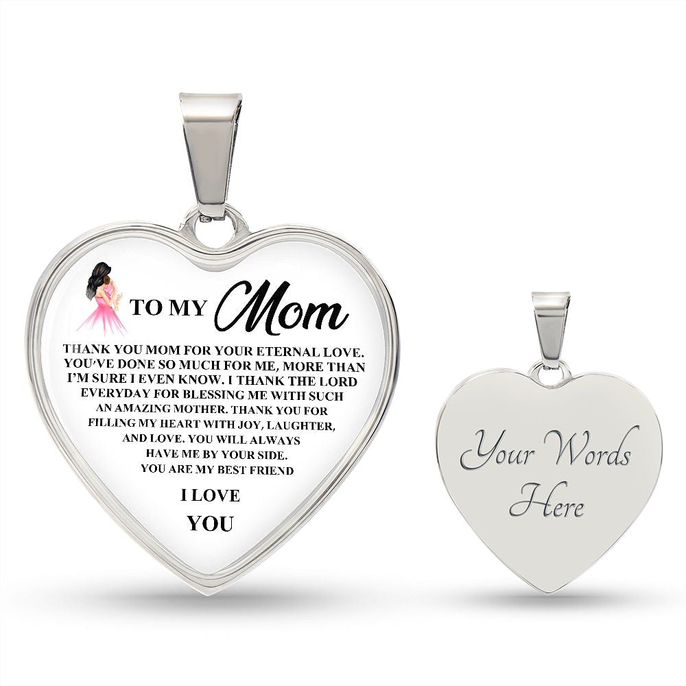To My Mom | I Love You | Heart - Luxury Necklace