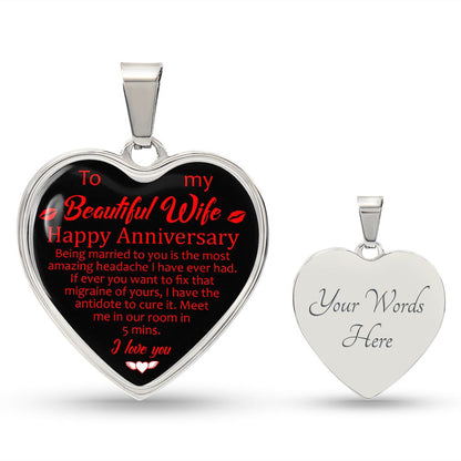 To My Beautiful Wife | I Love You | Heart - Luxury Necklace