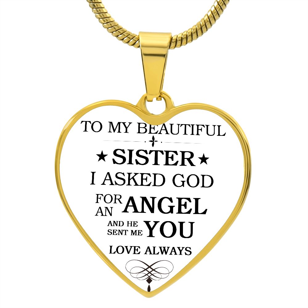 To My Beautiful Sister | Heart - Luxury Necklace