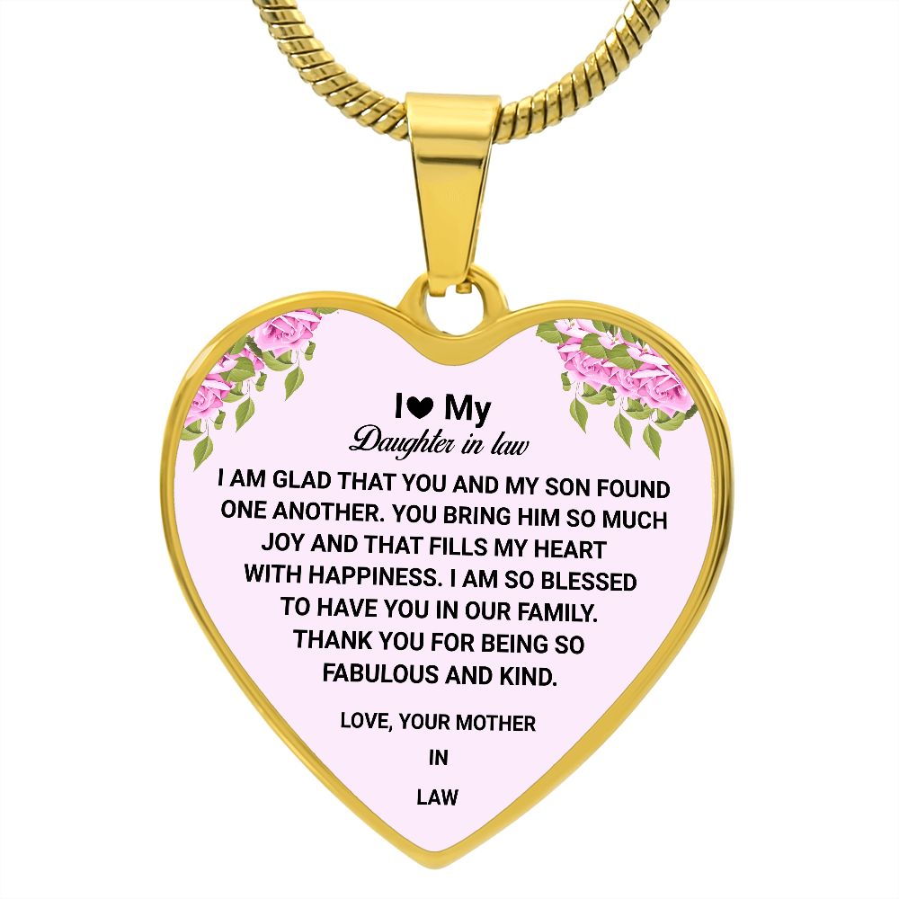 To Heart My Daughter-In-Law | Love Your Mother-In-Law | Heart - Luxury Necklace
