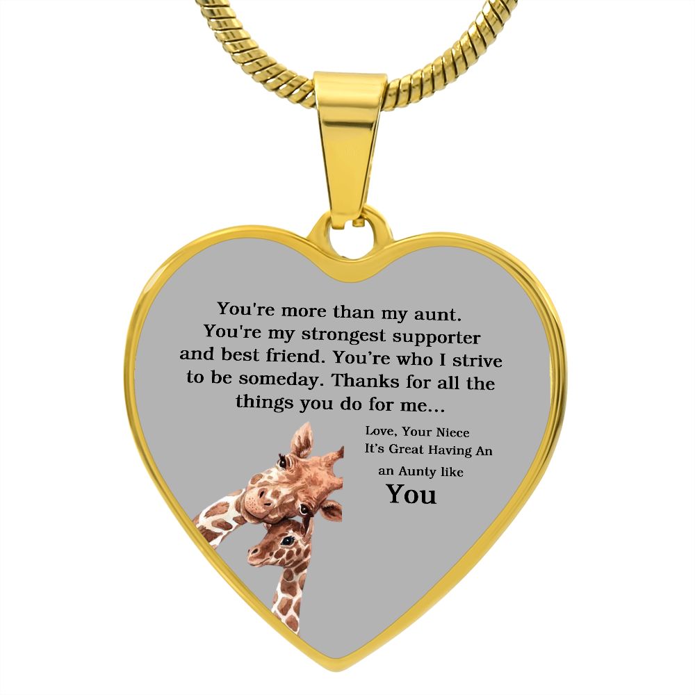 Its Great Having An Aunty Like You | Love Your Niece | Heart - Luxury Necklace