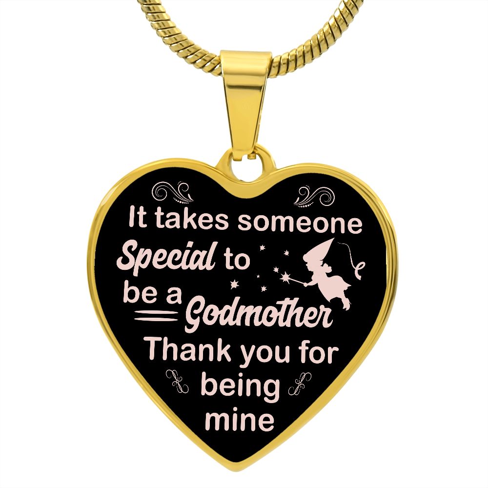 It Takes Someone Special To Be A Godmother | Heart - Luxury Necklace