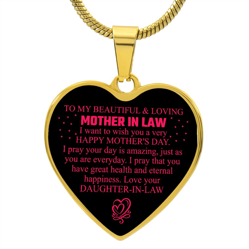 To My Beautiful & Loving Mother-In-Law | From A Daughter-In-Law | Heart - Luxury Necklace