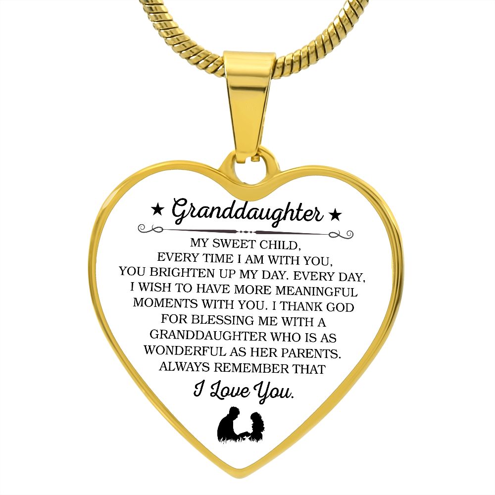 To My Granddaughter | I Love You | Heart - Luxury Necklace