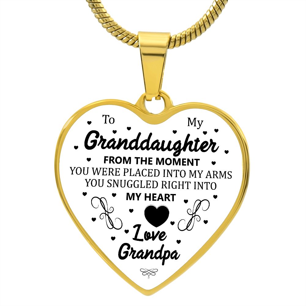 To My Granddaughter | Love Grandpa | Heart - Luxury Necklace