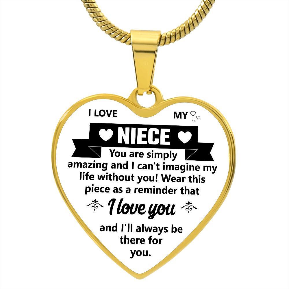 To A Niece | I Love You | Heart - Luxury Necklace