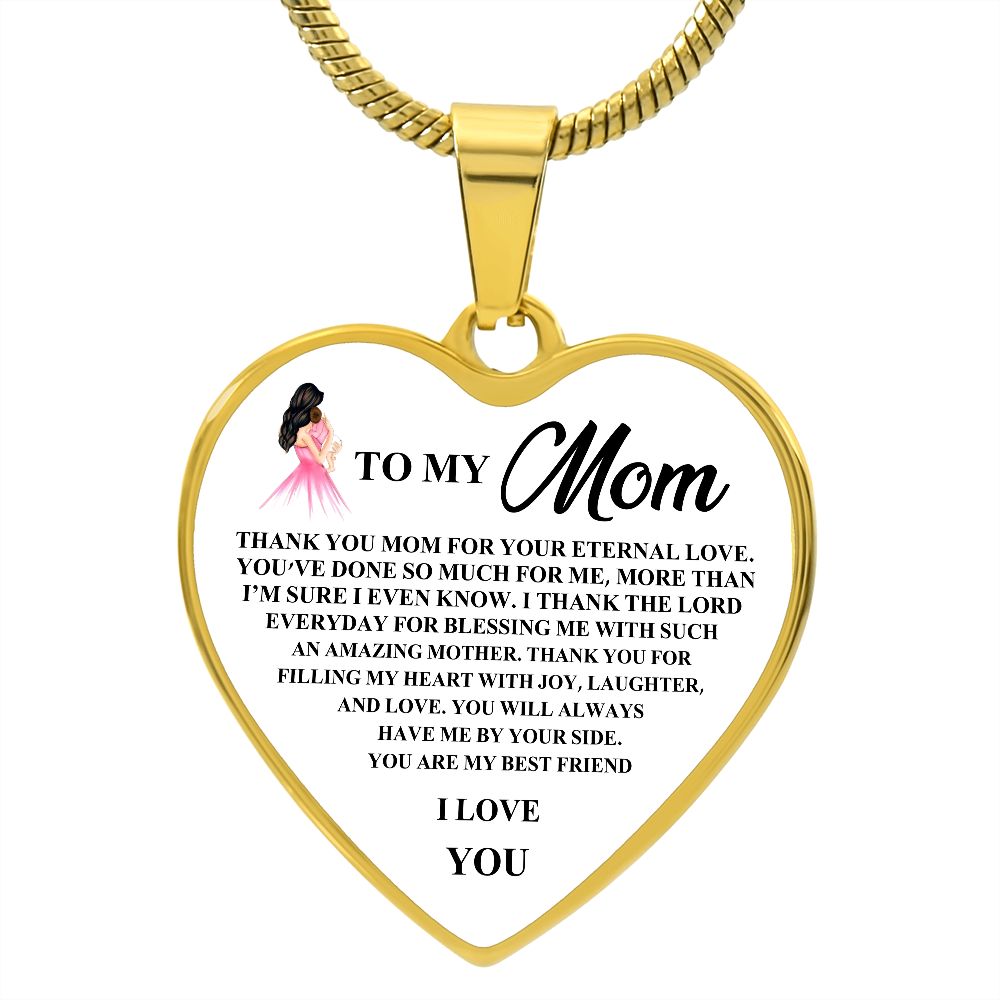 To My Mom | I Love You | Heart - Luxury Necklace