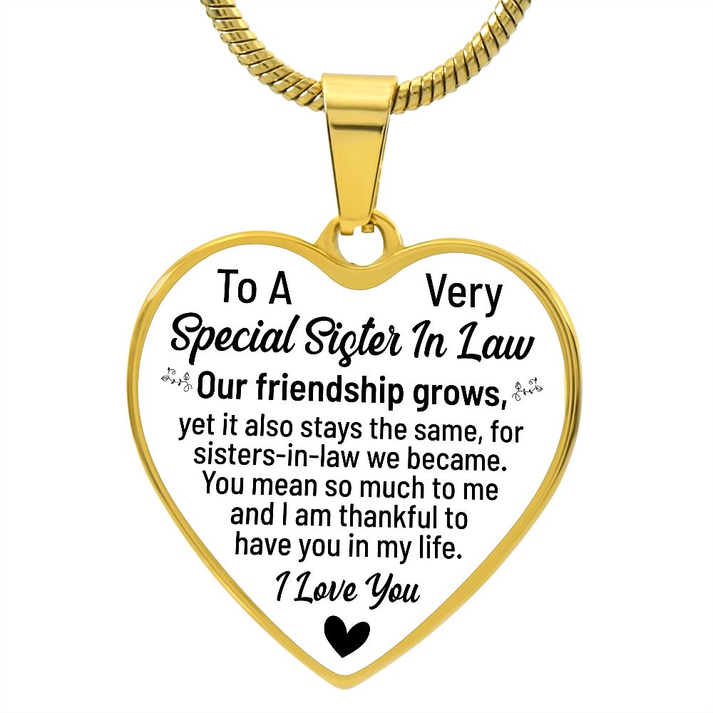 To A Very Special Sister-In-Law | I Love You | Heart - Luxury Necklace