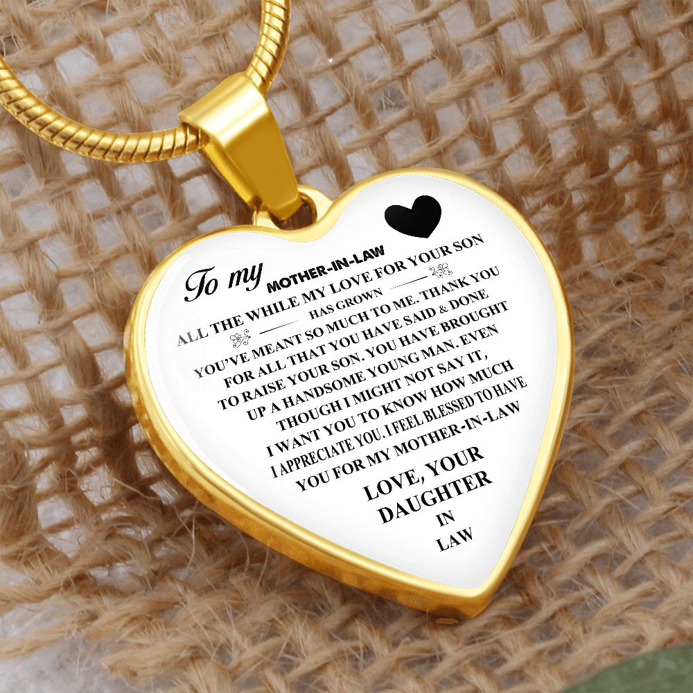 To My Mother-In-Law | Love Your Daughter-In-Law | Heart - Luxury Necklace