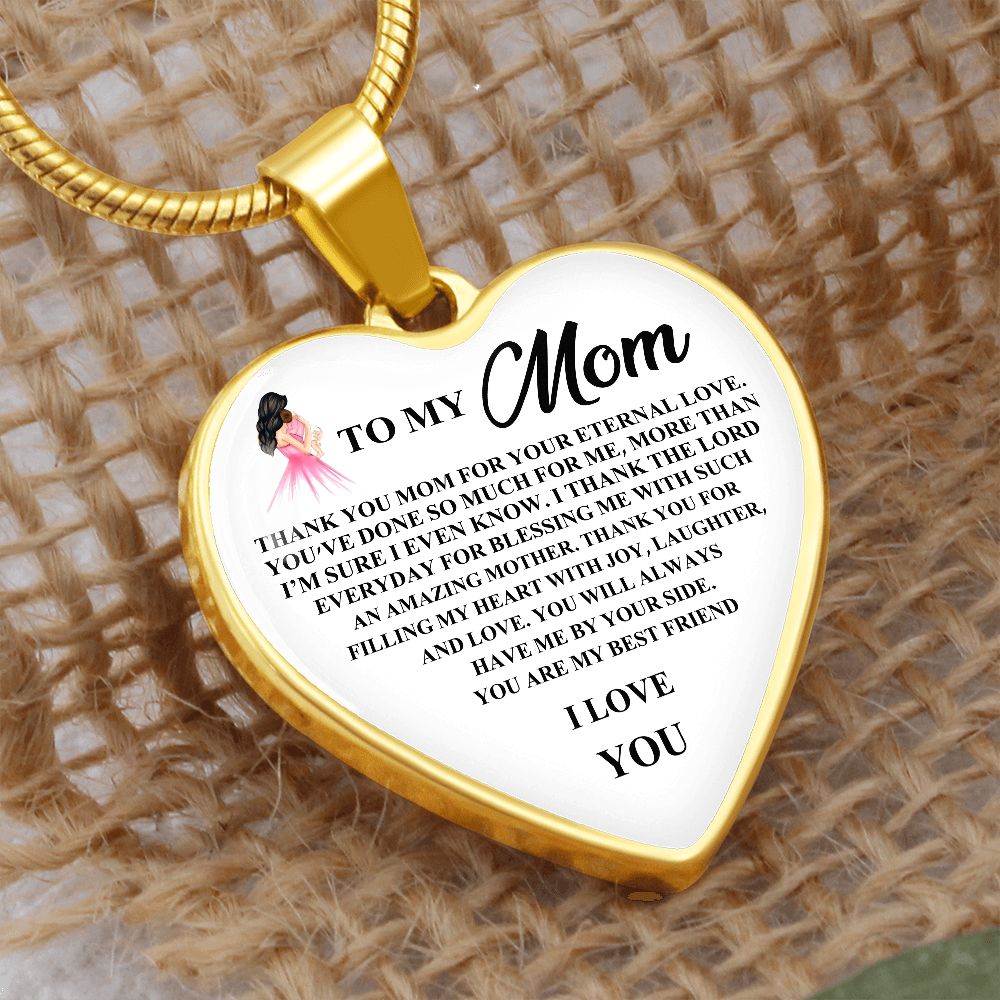 To My Mom | I Love You | Heart - Luxury Necklace