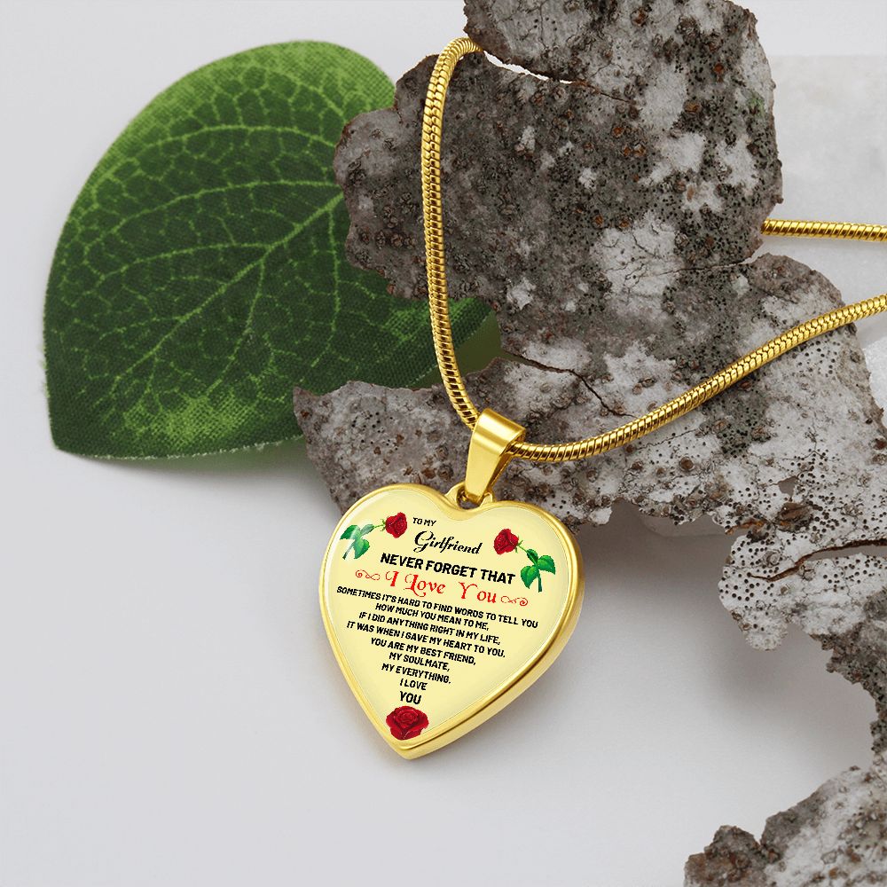 To My Girlfriend | Never Forget That I Love you | Heart - Luxury Necklace