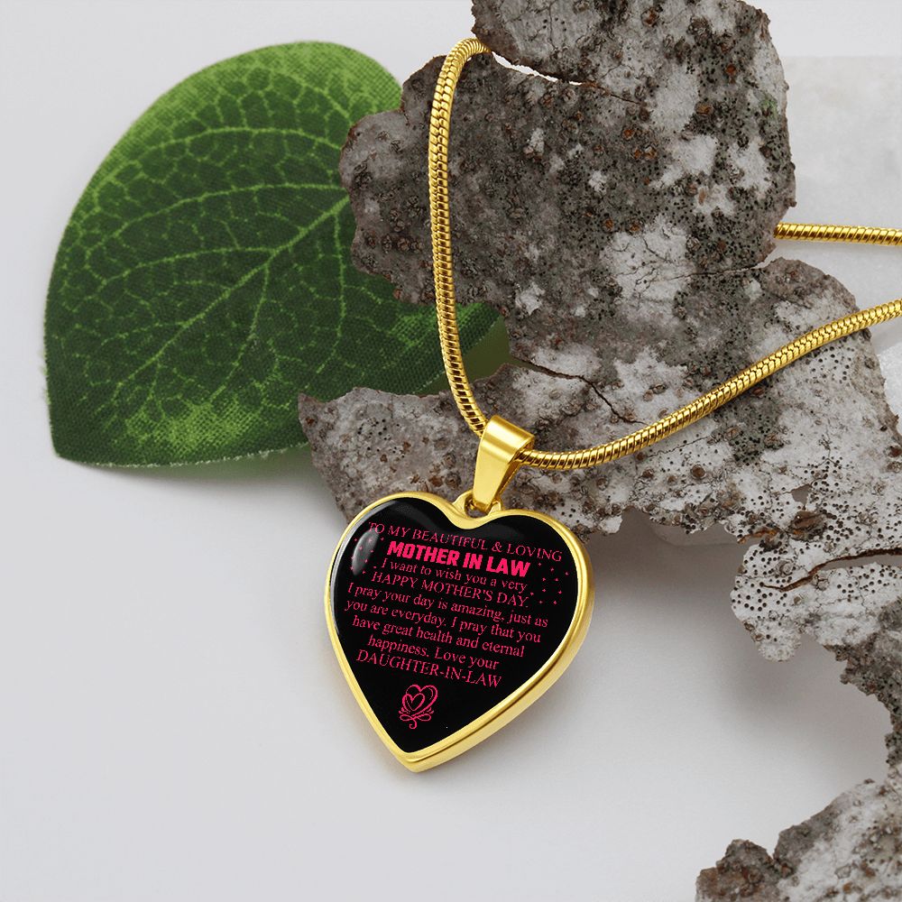 To My Beautiful & Loving Mother-In-Law | From A Daughter-In-Law | Heart - Luxury Necklace