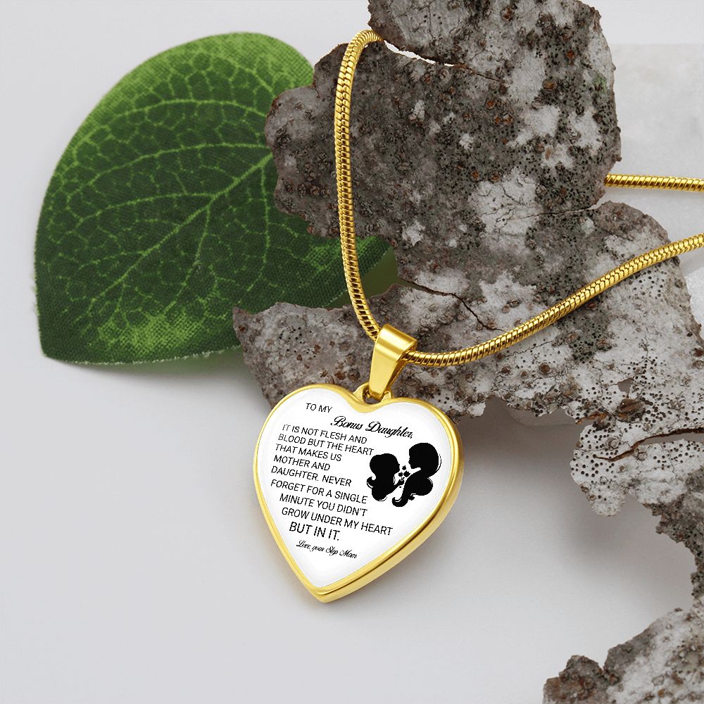 To My Bonus Daughter | Love Your Step Mom | Heart - Luxury Necklace