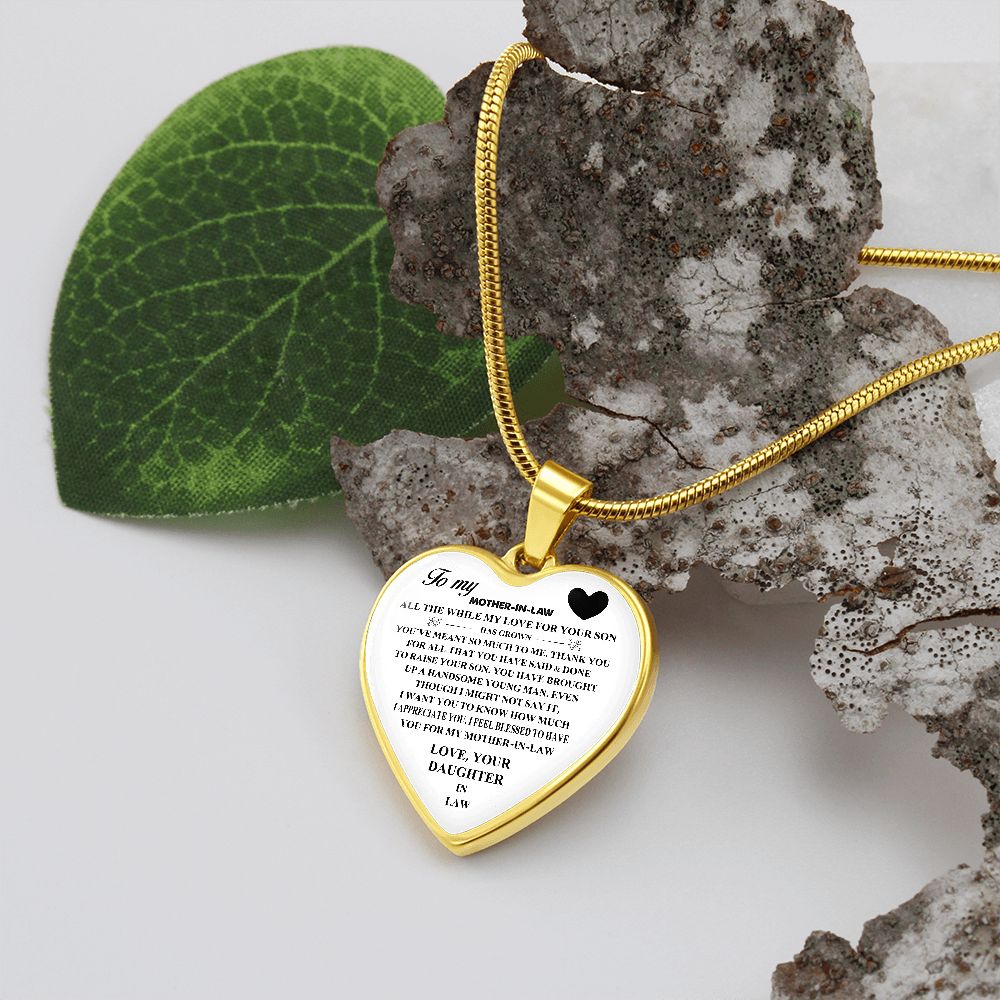To My Mother-In-Law | Love Your Daughter-In-Law | Heart - Luxury Necklace
