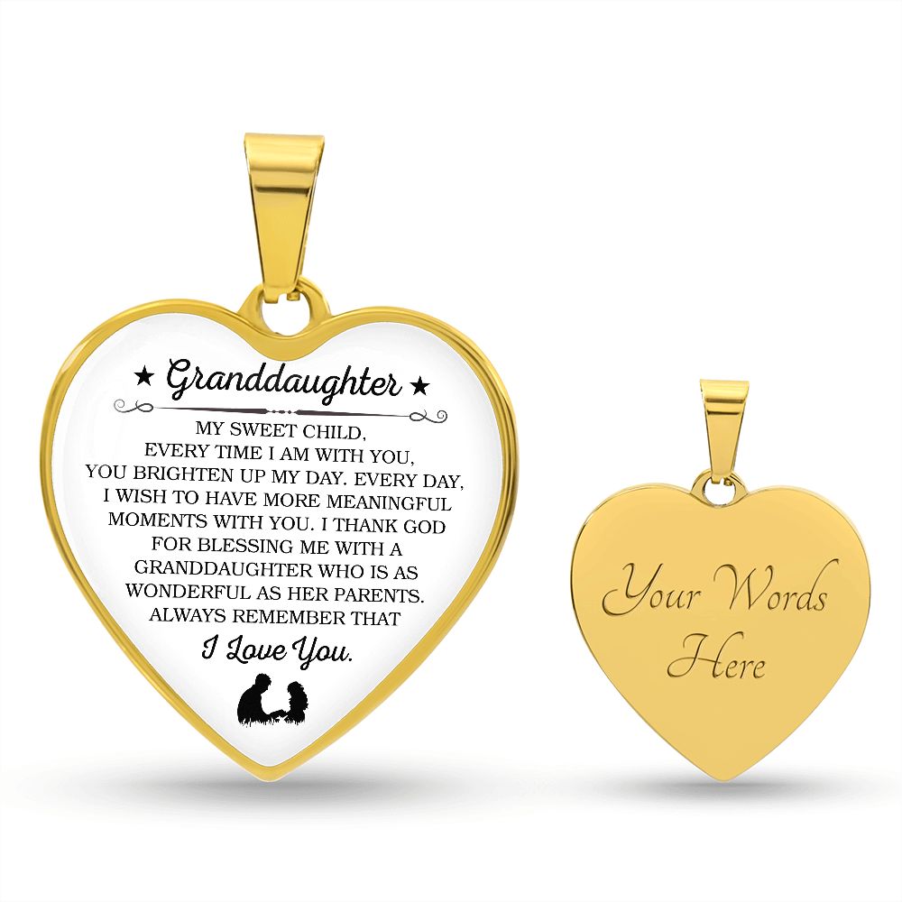 To My Granddaughter | I Love You | Heart - Luxury Necklace