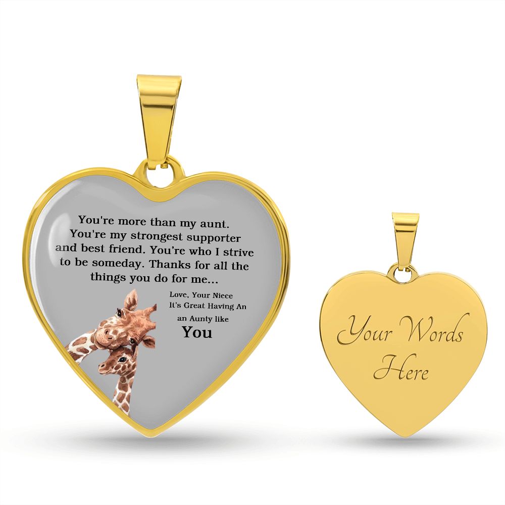 Its Great Having An Aunty Like You | Love Your Niece | Heart - Luxury Necklace