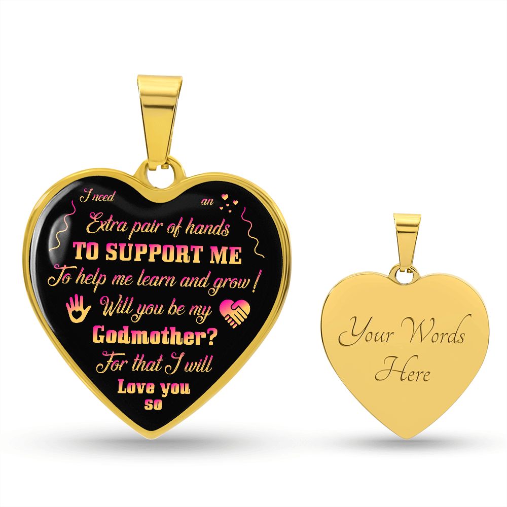 To My Godmother | I Need An Extra Pair Of Hands | Heart - Luxury Necklace