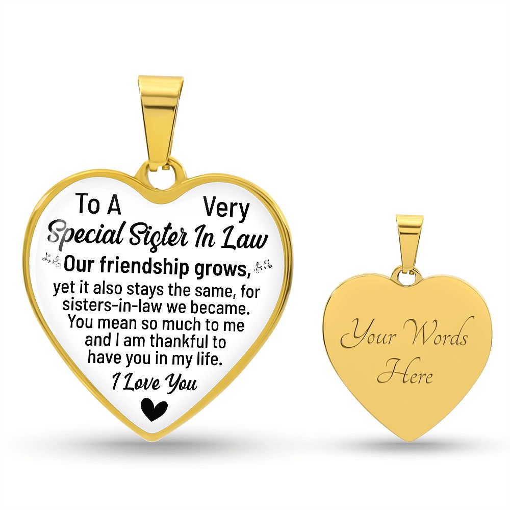 To A Very Special Sister-In-Law | I Love You | Heart - Luxury Necklace