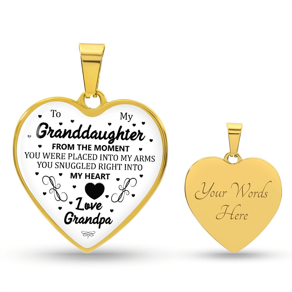To My Granddaughter | Love Grandpa | Heart - Luxury Necklace
