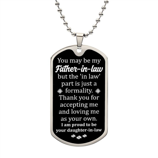 To A Father-In-Law | From A Daughter-In-Law | Luxury Dog Tag
