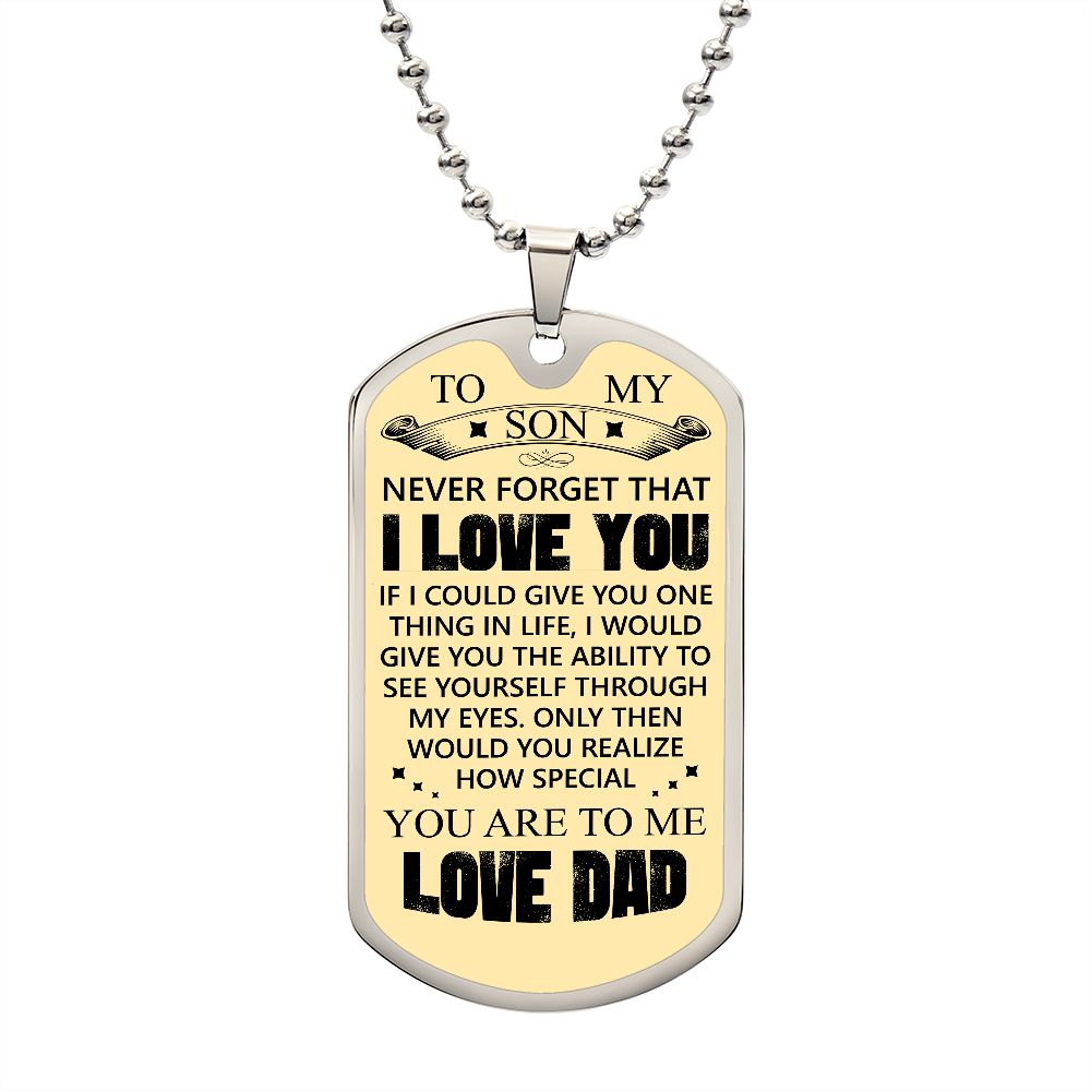 To My Son | Love Dad | Luxury Dog Tag