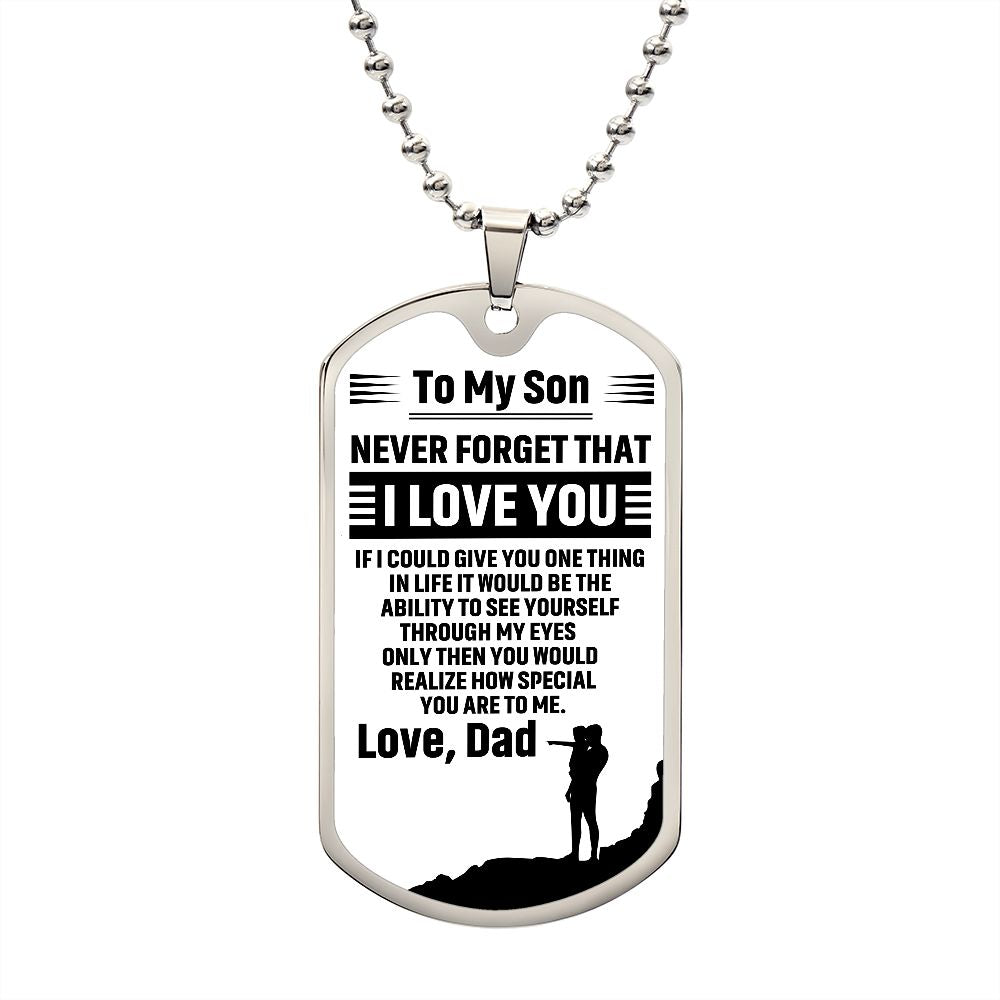 To My Son | Love Dad | Luxury Dog Tag