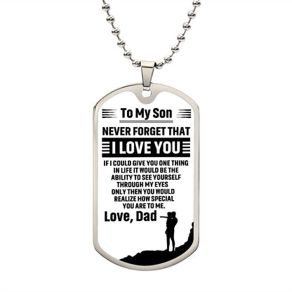 To My Son | Love Dad | Luxury Dog Tag