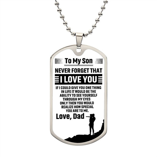 To My Son | Love Dad | Luxury Dog Tag