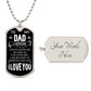 To My Dad | I Love You | Luxury Dog Tag