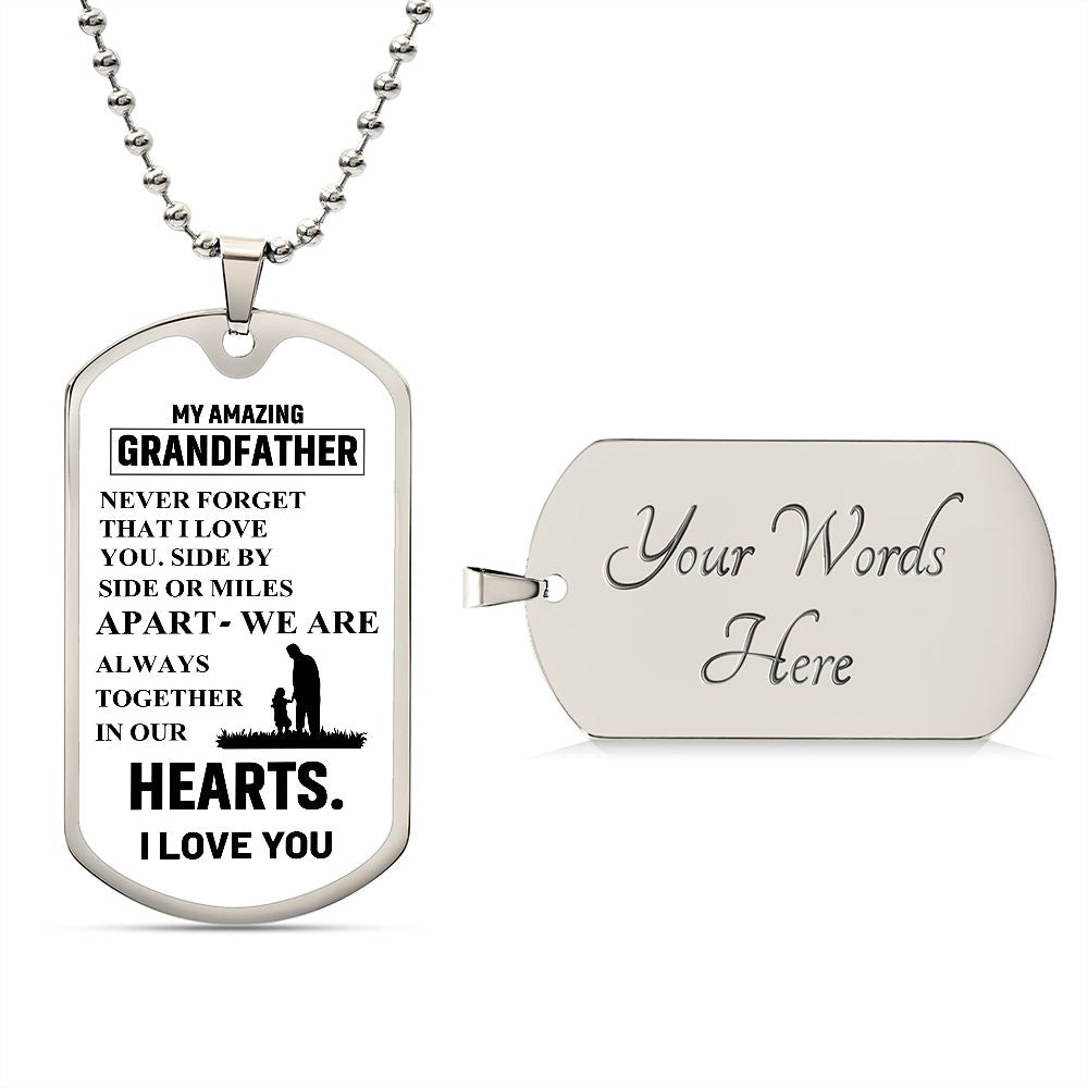 My Amazing Grandfather | I Love You | Luxury Dog Tag