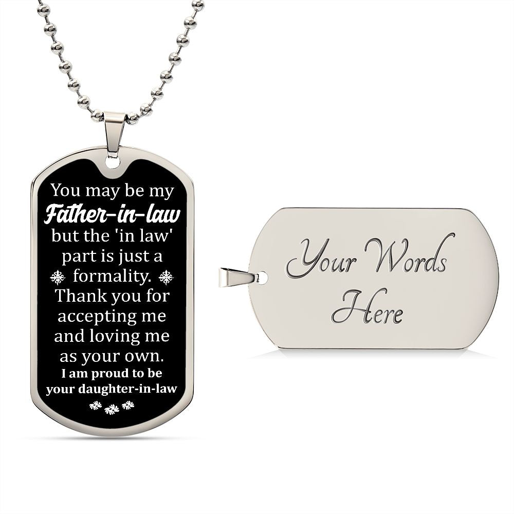 To A Father-In-Law | From A Daughter-In-Law | Luxury Dog Tag