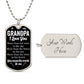 To My Grandpa | I Love You | Luxury Dog Tag