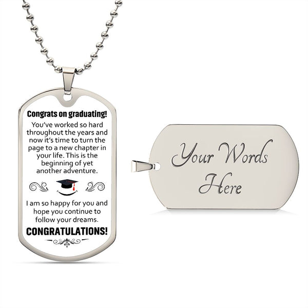 Congrats On Graduating | Luxury Dog Tag