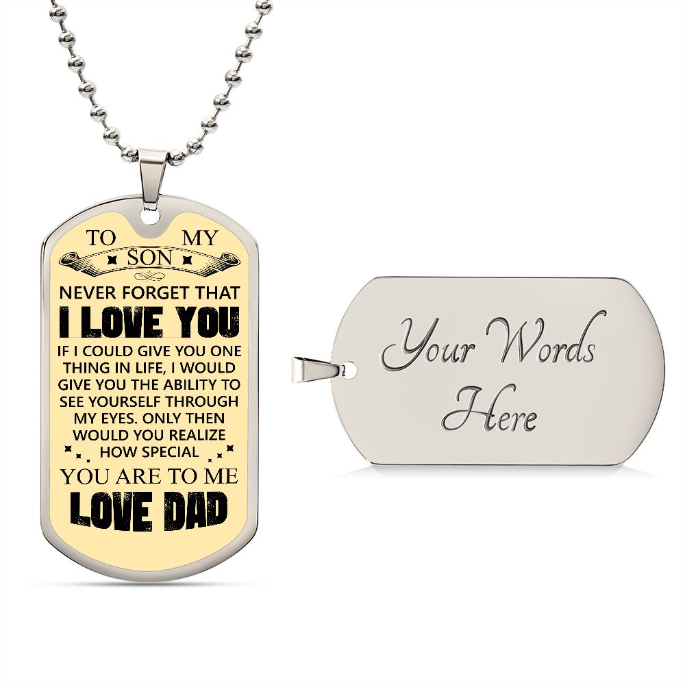 To My Son | Love Dad | Luxury Dog Tag
