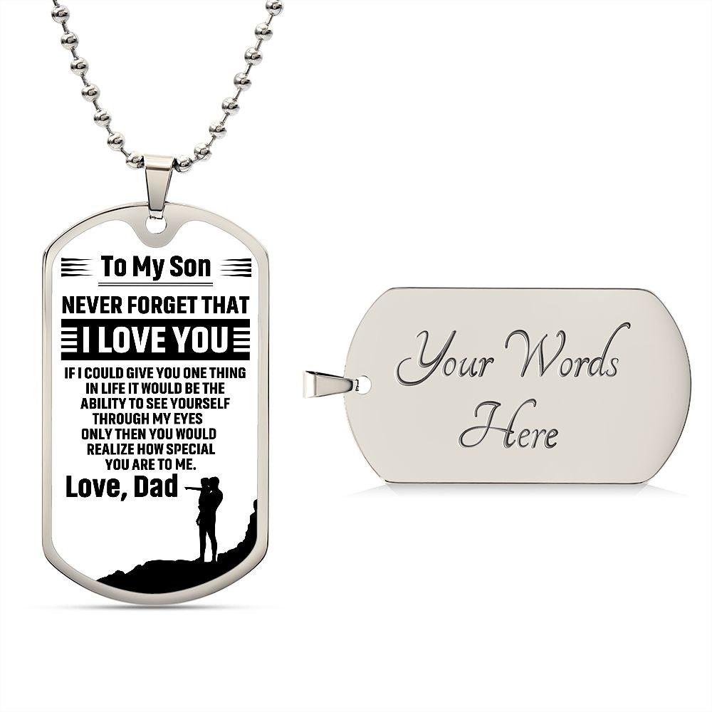To My Son | Love Dad | Luxury Dog Tag