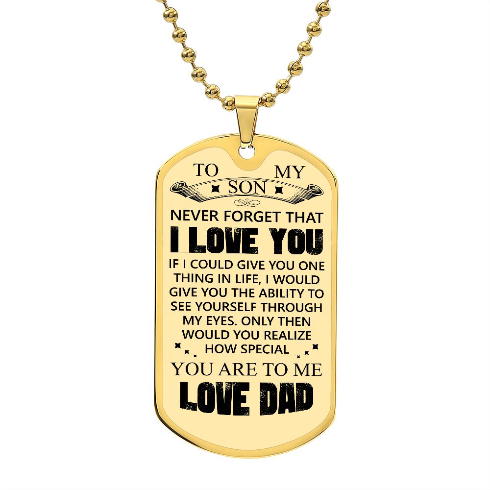 To My Son | Love Dad | Luxury Dog Tag
