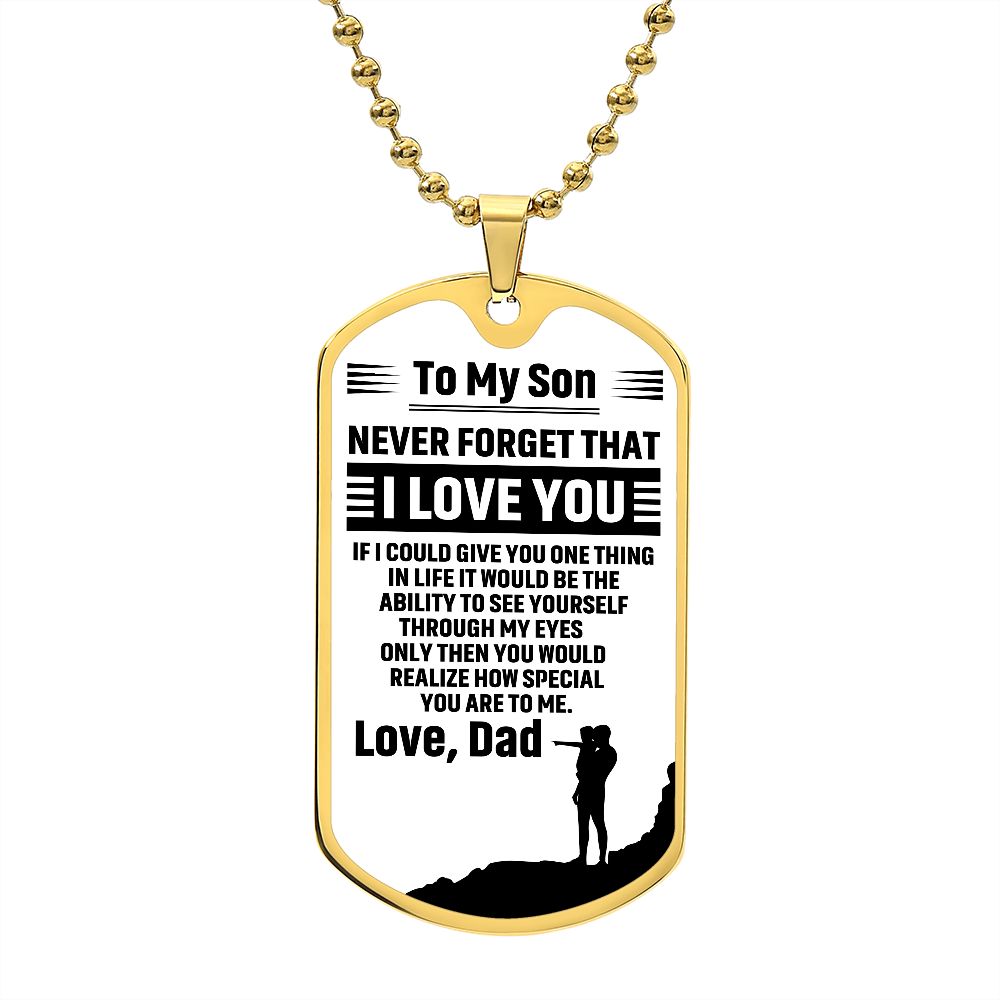 To My Son | Love Dad | Luxury Dog Tag