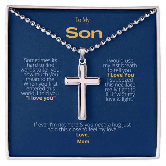 To My Son Cross Necklace