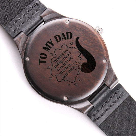 To My Dad | Thank You | Engraved Wooden Watch