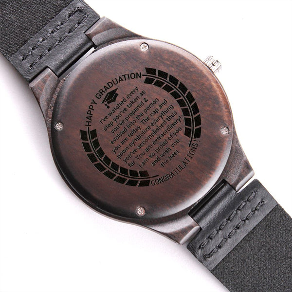 Happy Graduation | Congratulations | Engraved Wooden Watch